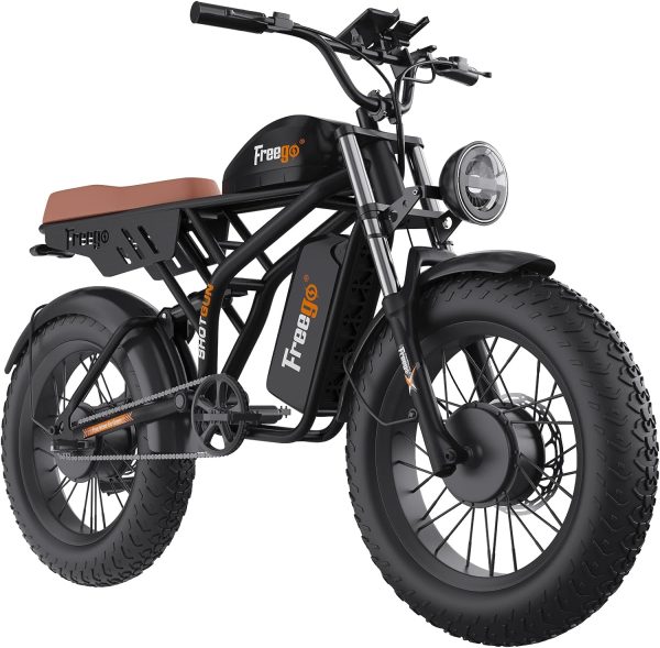 Freego Electric Bike for Adults, Dual Motor & Dual Battery, 2000W/48V/40Ah/55Ah, 20"x4.0"